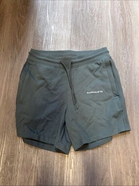 Alphalete Men's Olive Workout Shorts with Drawstring